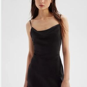 Urban Outfitters Black‎ Satin Slip Dress Size M Spaghetti Strap Mini Dress